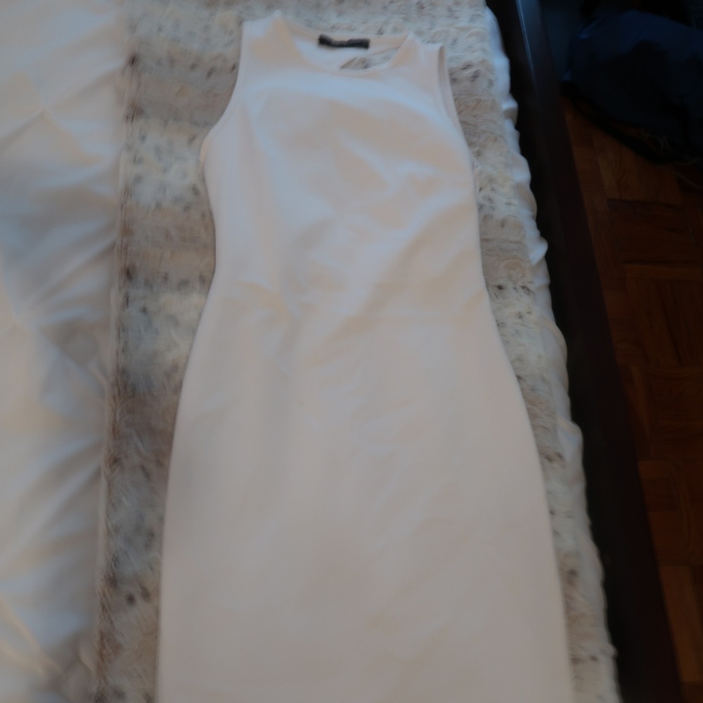 White MIdi Dress with Keyhole Back